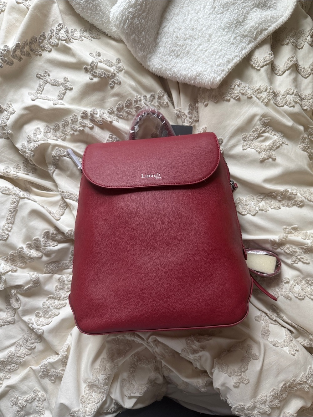 Lipault Red Leather Backpack — Modern Everyday Carry